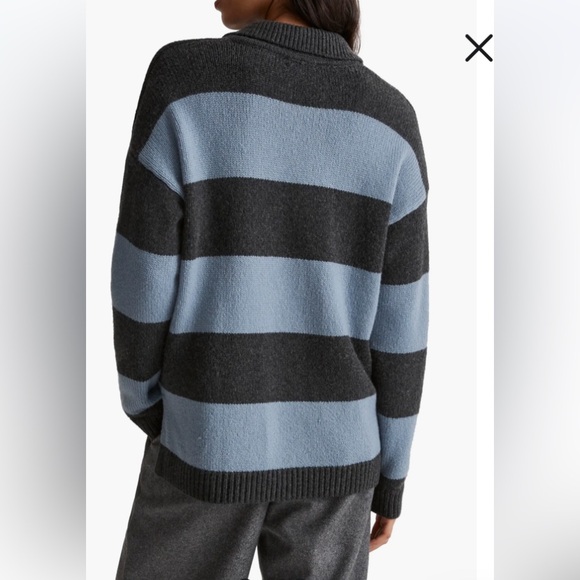 Madewell Jill Stripe Rugby Polo Top NWT (sku 112) - Picture 2 of 8